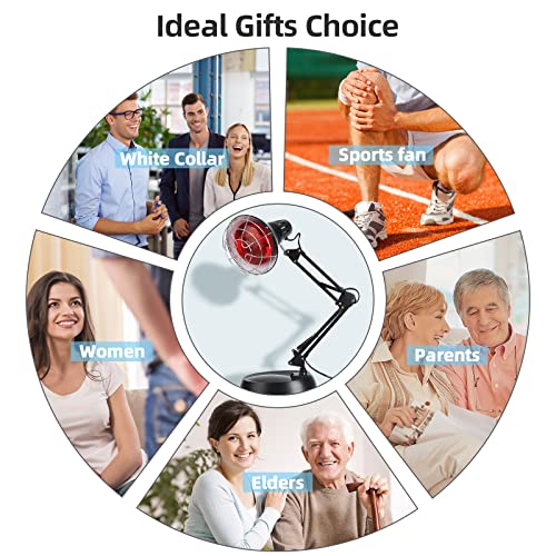 Infrared Red Light Therapy with Sturdy Base, Heat Lamp Device with 150W Bulb, Adjustable Near Infrared Light Heat Lamp Set for Body Neck Shoulder Joints Back Pain Relief