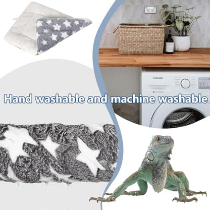 Pet Sleeping Mat Reptile Sleeping Bag Ultra Soft Cushion for Small Pets Comfortable Plush Sleeping Bag for Lizards, Leopard Iguanas, Reptiles and Other Small Animals (Grey)