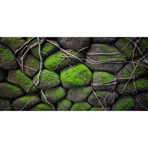 AWERT 24x12 inches Stone Aquarium Background Rock Fish Tank Background Rocky Terrarium Background Vinyl - size: 24x12in/60x30cm