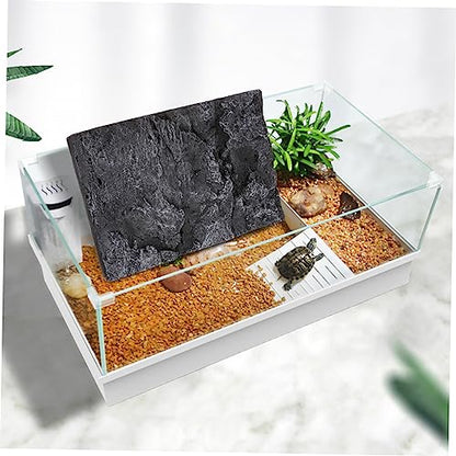 Baluue 3D Rock Terrarium Background, 12" x 18" PU Material Reptile Tank Background Decor for Lizard Bearded Dragon Gecko Spider Chameleon Rock Terrarium Panel