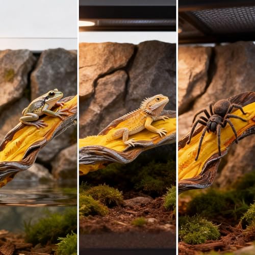 Reptile Climbing Tree Branch: Resin Wood Decor for Terrarium Habitat - Safe Non-Toxic Easy to Clean - for Bearded Dragon Gecko Tree Frog Enrichment Accessories