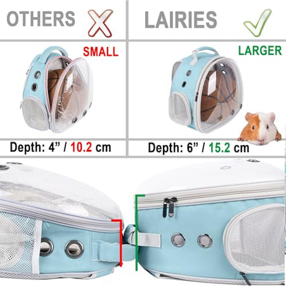 Portable Small Animal Backpack Travel Breathable Pet Carrier Bag Cages for Guinea Pig, Rabbit, Bearded Dragon, Squirrel, Tortoise, Bird, Lizard, Sugar Glider - color: Blue