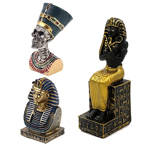 Ancient Egypt Pharaoh Reptile Tank Decorations Decor (Set of 3) Sphinx Mummy Priest Skull Statue Sculpture Reptile Turtle Lizard Spider Tanks Terrarium Décor Ornament Pet - color: Ancient Egypt B