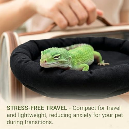 Bearded Dragon Bed Reptile Hammock, Small Animal Sleeping Pad with Suction Cup for Car Window, Washable Lizard Lounger Terrarium Resting Spot for Leopard Gecko, Guinea Pig, Hamster, Dwarf Rabbi