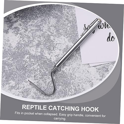 VOSAREA Stainless Steel Adjustable Snake Grabbing Hook 71cm Portable Reptile Catching Tool for Safe Handling and Retrieval of Snakes