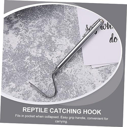 VOSAREA Stainless Steel Adjustable Snake Grabbing Hook 71cm Portable Reptile Catching Tool for Safe Handling and Retrieval of Snakes