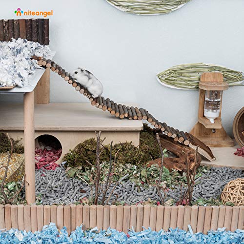 Niteangel Hamster Suspension Bridge Toy - Long Climbing Ladder for Dwarf Syrian Hamster Mice Mouse Gerbils and Other Small Animals (21.8" L x 2.8" W) - size: 21.8L x 2.8W