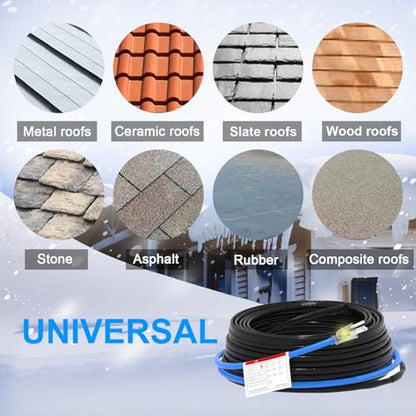 Sewage Pipe Heating Cable 125 FT 120V Self-Regulating for Freeze Protection in Wastewater Systems, Sump Pumps and Roof De-Icing with Fluoropolymer Corrosion-Proof Technology - style: 125FT