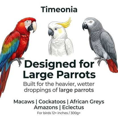 XL Bird Cage Liners 23.6"x35.4" 20pk Bamboo Charcoal | 7-layer bamboo charcoal controls odor & dander. 20-pack = 40 weeks for macaws & large parrots. Quick cleanup at $0.15/day.