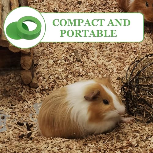 ABOOFAN 6pcs Anti-Escape Reptile Feeding Bowls for Bearded Dragon and Crested Gecko, 0.9inch Depth Round Food Dishes, Green Plastic Mealworm Feeders for Lizard Terrarium Accessories