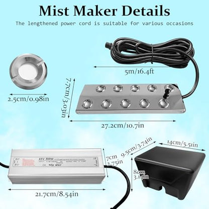 Ultrasonic Fogger 10 Head Ultrasonic Mist Maker,7000ml/H，350W Mist Maker Fogger,10 Head Ultrasonic Fogger Mist Maker,10 Head Ultrasonic Mist Maker fogger Ultrasonic Mister Fogger 10 Head Fogger - color: 10 Head Ultrasonic Fogger