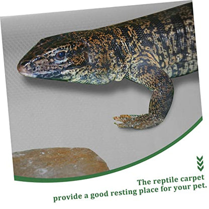 Yardwe Reptile Carpet Mat for Bearded Dragon Leopard Gecko and Snake Durable Eva Substrate Easy Clean Terrarium Liner Gray Non-Slip Bedding for Reptile Habitat - color: As Shown
