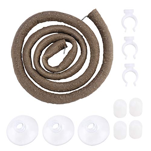Fydun Reptile Rattan Reptiles, Artificial Vine PU Climbing Branch Flexible Jungle Plants Bendable Decor with Suction Cups for S Lizards Snakes 3.28ft Long (Large Size)