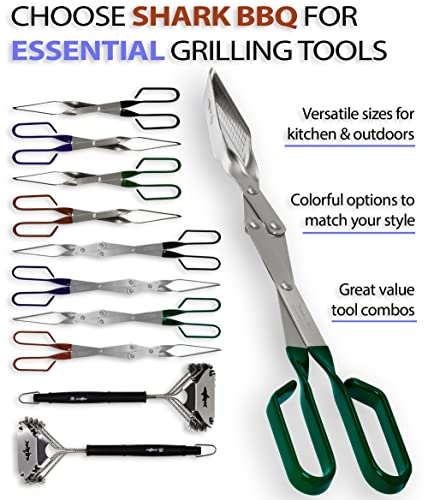 Grill Tongs for Steaks - 2-Pack 17" & 13" Professional Kitchen and Outdoor Grilling Utensil Set (Green) - color: Green 2X Steak Tongs