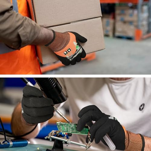 Schwer ANSI A6 Cut Resistant Gloves, CR3709 Cut Proof Work Gloves, Touch-screen Cutting Gloves, 3/4 Dipped Coating for Woodworking, Glass Metal Cutting, Construction, Fishing, XXL,1 pair - size: XX-Large, style: 1 Pair