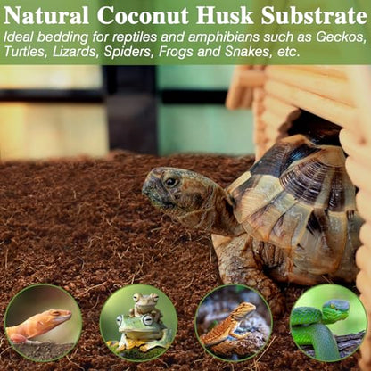 ZeeDix 10LBS Coconut Fiber Substrate, 100% Organic Coconut Husk Coco Coir Brick Terrarium Bedding for Reptiles, Tortoise, Bearded Dragon, Leopard Gecko, Snake, Hermit Crabs, Frogs, Tarantula - color: 1pcs-10lbs