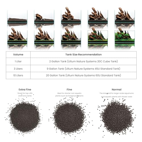 Ultum Nature Systems Controsoil - Freshwater Aqua Soil Substrate for Fish, Shrimp, Live Plant Propagation and Aquascaping - 6.8pH Low Ammonia, Volcanic Ash - Black, Extra Fine (3 Liter) - color: Black - Extra Fine, size: 3 Liters (2.7 kg)