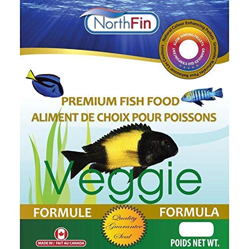 Northfin Veggie Fish Food, Slow-Sinking Pellets, 3mm, 1kg | Veggie Formula; slow-sinking pellets for herbivorous & omnivorous fish; organic kelp first ingredient; crafted in Canada - size: 2.19 Pound (Pack of 1), style: 3mm