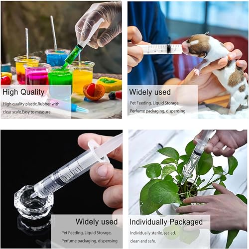 12 Pack 10ml Syringe for Liquid Without Needle,Syringe with Cap,Individually Wrapped,Measurement for Scientific Labs,Measuring Liquids,Pet Feeding,Oil or Glue Applicator (A 12 Pack 10ml) Straight Mouth - size: A 12 Pack 10ml