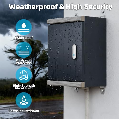 Joinfworld Outdoor Electrical Metal Box 15.7" x 11.8" x 7.8" Weatherproof Outdoor Junction NEMA Enclosure Box with Lock Din Rail Cable Gland - size: 15.7"x11.8"x7.8"
