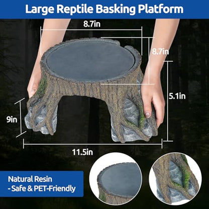 Bearded Dragon Basking Platform, Large Reptile Basking Platform, Reptile Hides and Caves for Adult/Juvenile Bearded Dragon Gecko Lizard Turtle, Climing Slate Heat Rock Hideout