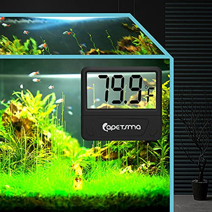 capetsma Aquarium Thermometer Digital Fish Tank Thermometer Accurate Reptile Thermometer Temperature Gauge with Large LCD Screen
