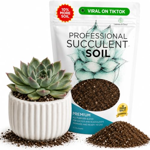 Professional Succulent Soil Mix Large 2.2 Quarts Ready to Use, Premium Potting Soil for Succulents and Cactus, Fast Draining Blend Canadian Peat Coarse Sand Pinebark Indoor Made in USA - color: Succulent Soil Blend, size: 2.2 Quarts