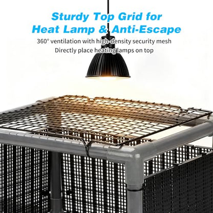 SKARUS Extra Large Turtle Basking Platform for 40-90 Gallon Aquarium Tanks | Adjustable 10.6"-20.5" Width Over-Tank Suspended Dock with Heat-Resistant Top & Scratch-Free Mounts