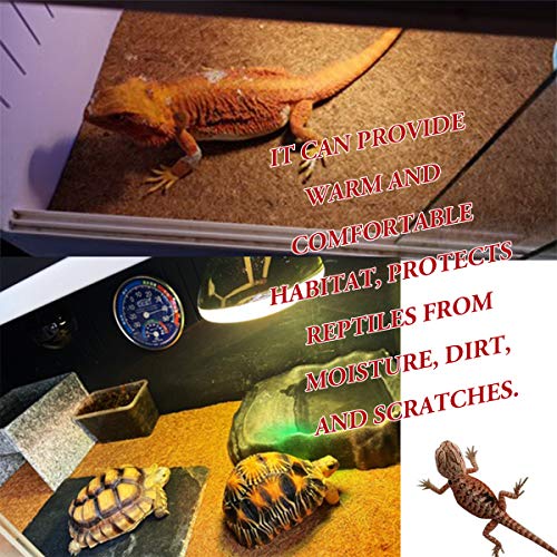 Reptile Carpet Natural Coconut Fiber, 36" x 18" Tortoise Carpet Mat for Pet Terrarium Liner, Reptile Bedding Supplies for Lizard, Snake, Chameleon, Turtle, Bearded Dragon (2 Pack) - size: 36"x18" 2pack