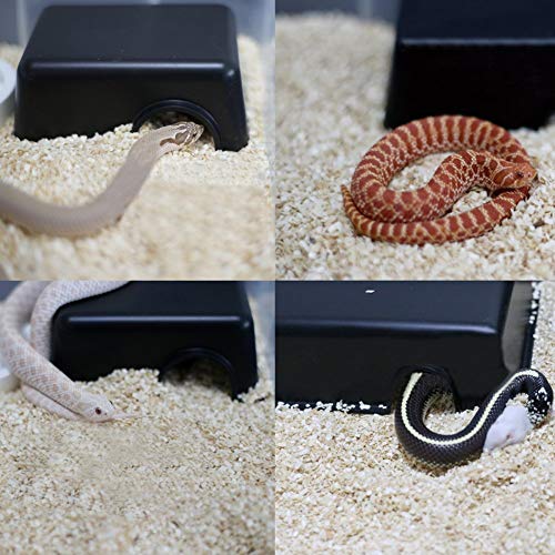 Reptile Hideout Box Small Animal Hide Cave for Snakes Lizards Leopard Gecko Rodents Spiders (S) - size: S