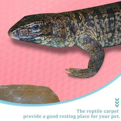 SHINEOFI Leopard Gecko Reptile Carpet Mat Soft Cuttable Terrarium Liner for Snake Lizard Tortoise Cage Accessories Pink Dotted Pattern