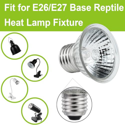 UVB UVA Reptile Light Bulb 25W Bulb for Reptiles and Amphibians Tanks, Turtle Bearded Dragon Lizard Cages Frogs Heat Lamp Replacement Bulb, 4 Packs