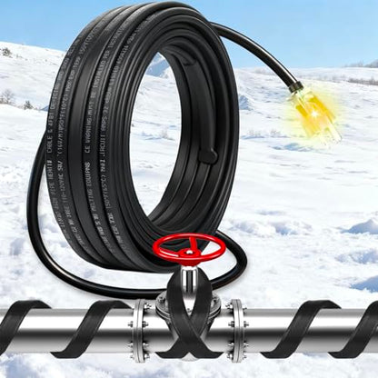 HEATIT PLSR High-Performance Self-Regulating Heating Cable - Frost Protection for Water Pipes and Snow Melting on Roofs - 10w/ft Power - Premium Quality for Commercial and Industrial Use 18ft - color: 18 Feet, style: 120V