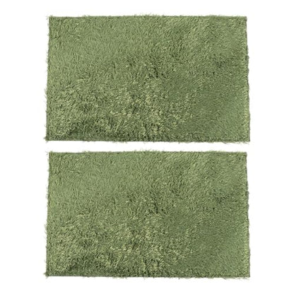 Toyvian 2pcs Moss Reptile Carpet Mat Terrarium Liner Bedding for Turtles Lizards Bearded Dragons Geckos Non-Adhesive Moisture Retentive Artificial Lawn for Pets Habitat