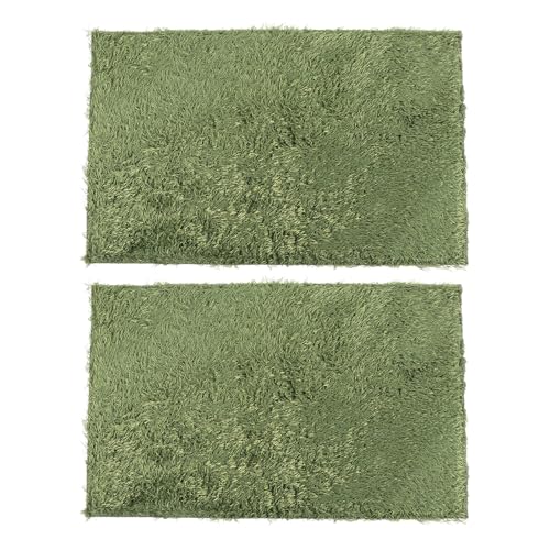 Toyvian 2pcs Moss Reptile Carpet Mat Terrarium Liner Bedding for Turtles Lizards Bearded Dragons Geckos Non-Adhesive Moisture Retentive Artificial Lawn for Pets Habitat