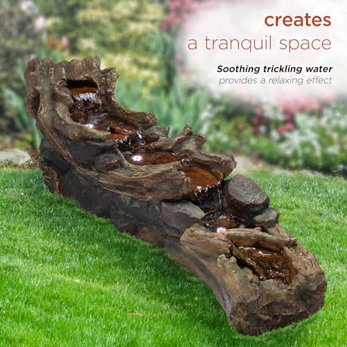 Alpine Corporation 59" Long Indoor/Outdoor River Rapids Fountain with LED Lights - style: 59' L - River w/ LED's