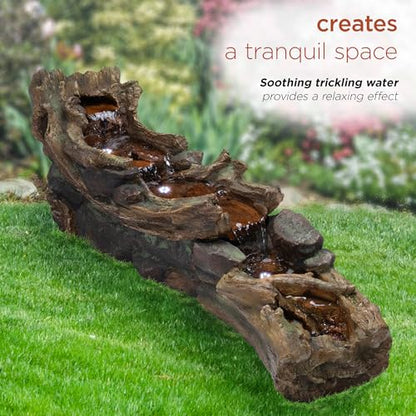 Alpine Corporation 59" Long Indoor/Outdoor River Rapids Fountain with LED Lights - style: 59' L - River w/ LED's