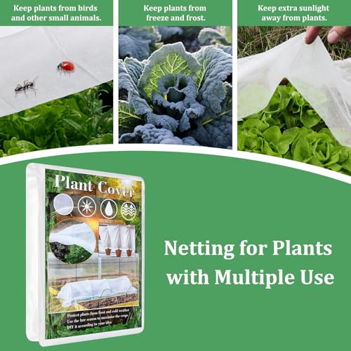 Plant Covers Freeze Protection 6.6 ft x 16 ft Floating Row Cover 1oz/yd² Garden Fabric Plant Cover for Winter Frost/Sun Pest Protection - color: White