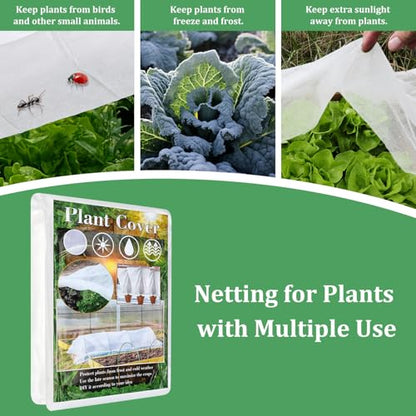 Plant Covers Freeze Protection 6.6 ft x 16 ft Floating Row Cover 1oz/yd² Garden Fabric Plant Cover for Winter Frost/Sun Pest Protection - color: White