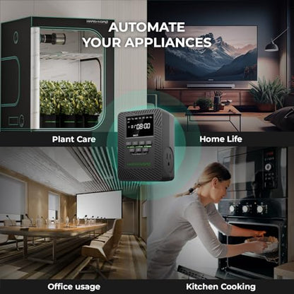 2025 MARS Hydro ITime 2-in-1 Smart Timer Outlet Dual Outlet App Control Custom Programmable 12 On/Off for Home Office and Plant Growth Use