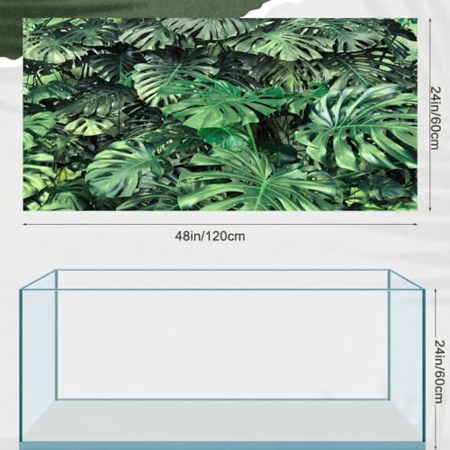 Breling 4 Pcs 48 x 24'' Reptile Tank Background 55/75/90/120 Gallon Polyester Tropical Rainforest Bearded Dragon Terrarium Background Decor for Crested Gecko, Python Regius, Tree Frogs, Chameleon - size: 48 x 24 inches