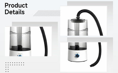 Reptile Humidifier, 135 fl oz / 4 L Black & White Reptile Fogger Mister, Top-Fill Design, Quiet Operation, Stretchable Tube for Chameleon Lizard Tortoise
