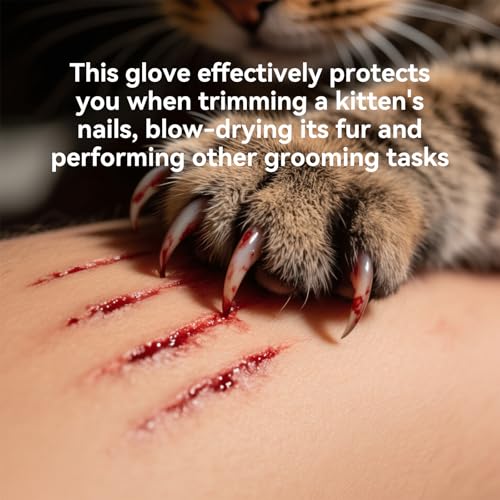 Animal Handling Gloves – Bite-Proof, Multi-purpose, Pet Leather Gloves with Padding - color: Blue, size: 23.6