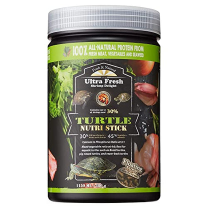 Ultra Fresh - Turtle Nutri Stick, Wild Sword Prawn, Calcium & Vitamin D Enriched Aquatic Turtle Food with Probiotics for Picky Turtles, Made from All Natural Ingredients 13.4 oz - size: 13.4 Ounce (Pack of 1)
