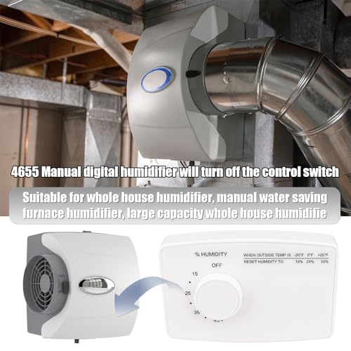 4655 24 VAC Control Switch Replacement for Manual Humidistat Humidifier Manual Water Saver Furnace Humidifier (White)