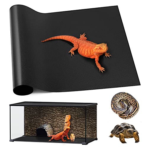 Reptile Mat 40 Gallon 1Pack 18x36, Bearded Dragon Tank Accessories, Terrarium Liner Bedding, Non-Adhesive Reptile Substrate Mat for Leopard Gecko, Snake, Lizard, Tortoise, Iguana Tank - color: 18x36" Black