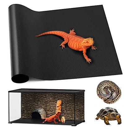 Reptile Mat 40 Gallon 1Pack 18x36, Bearded Dragon Tank Accessories, Terrarium Liner Bedding, Non-Adhesive Reptile Substrate Mat for Leopard Gecko, Snake, Lizard, Tortoise, Iguana Tank - color: 18x36" Black