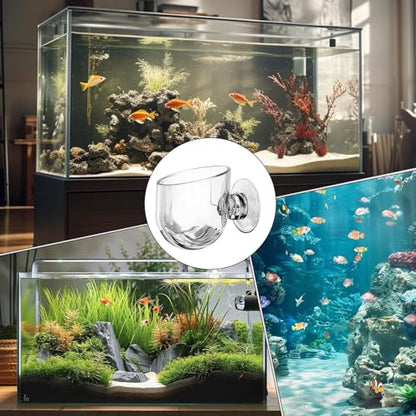 Acrylic Aquarium Plant Holder, Clear Suction Cup Holder, Aquatic Plant Pot for Hydroponics, Container, Acrylic with Suction, Indoor Gardening Accessory for Terrarium Pond - size: Small