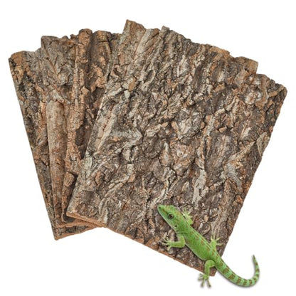 5 Pack Cork Bark 12" L x 8" W Cork Barks for Reptiles Natural Bird Perch Boards Reptile Climbing Mat Wall Terrarium Decor for Birds Turtle Lizard Beared Dragon Chameleon Snake
