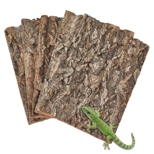 5 Pack Cork Bark 12" L x 8" W Cork Barks for Reptiles Natural Bird Perch Boards Reptile Climbing Mat Wall Terrarium Decor for Birds Turtle Lizard Beared Dragon Chameleon Snake